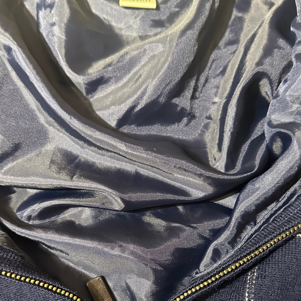 Fairway & Greene Blue with white stripe 1/4 zip Vest - Picture 7 of 8